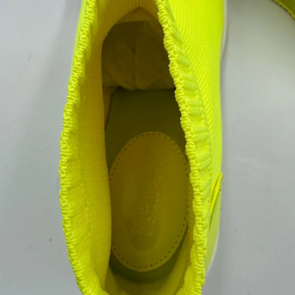 Michael Kors Womens‎ Extreme Neon Yellow Sock Sneakers Boot Wedge Heel Size 5M
